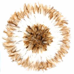 Juju Hat de plumes naturelles beiges, blanches et centre beige.