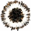 Juju Hat de plumes naturelles foncées, blanches et foncées au centre de taille M